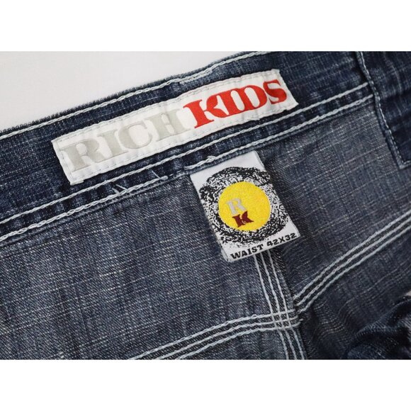 Y2K BAGGY JNCO SOUTHPOLE STYLE WIDE LEG RELAXED SKATER RICH KID JEANS 42x32 - Picture 3 of 8
